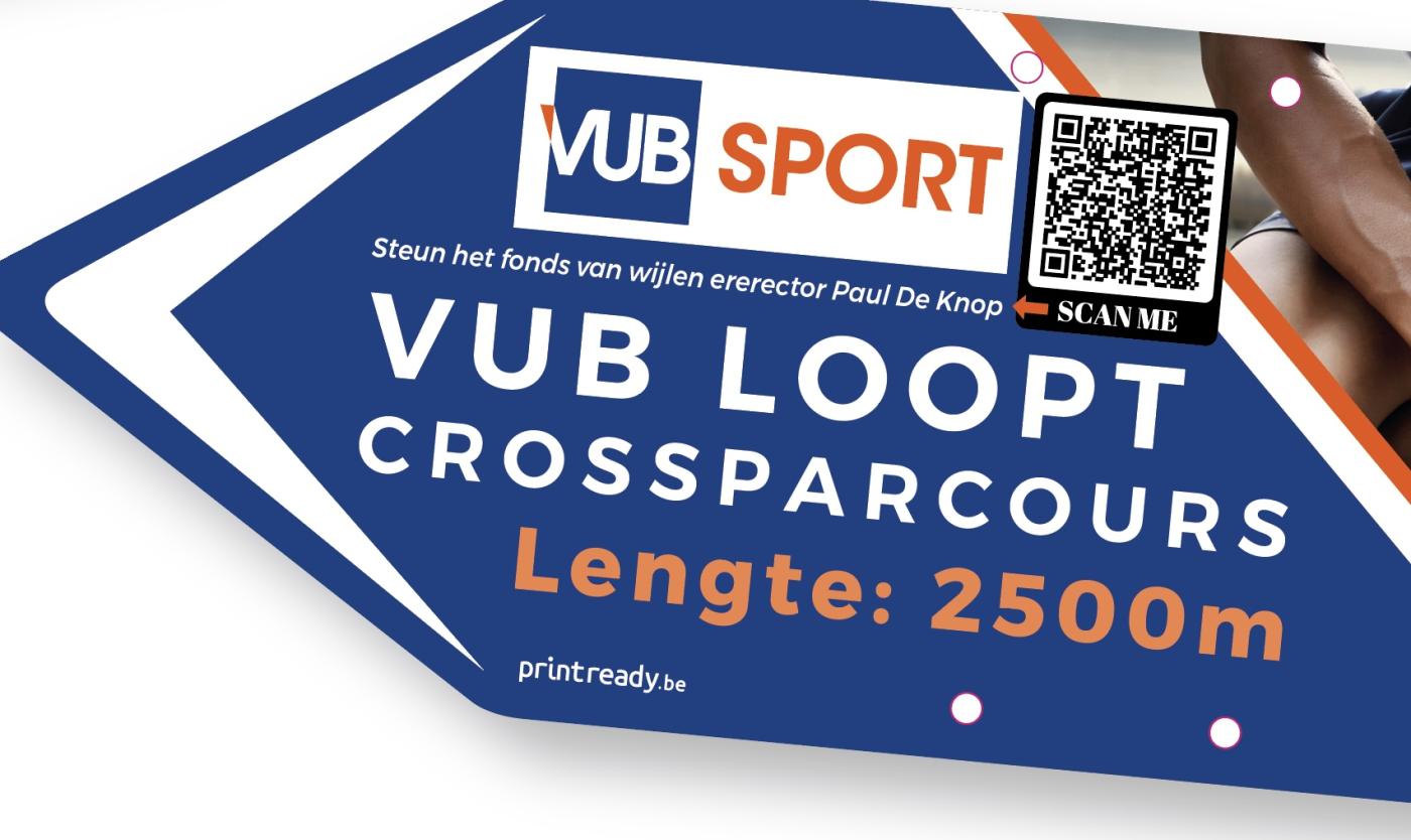 VUB Loopt pijl voor het crossparcours