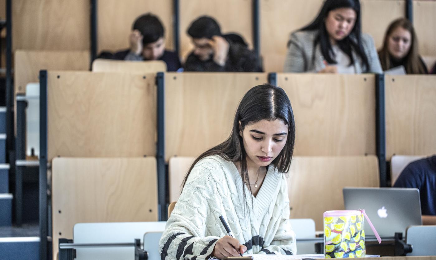 Studenten in aula