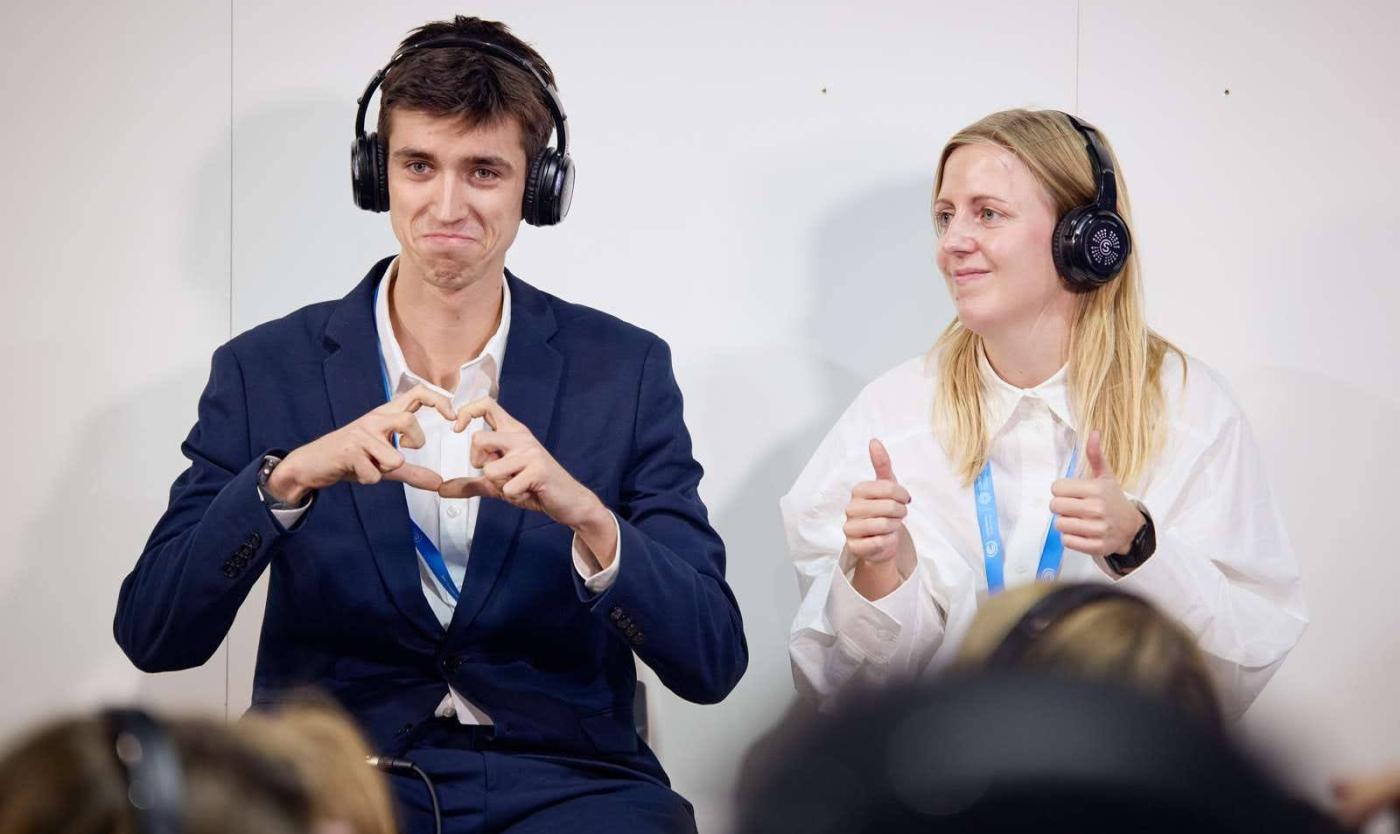 Daan Vandenberghe (links) op COP29