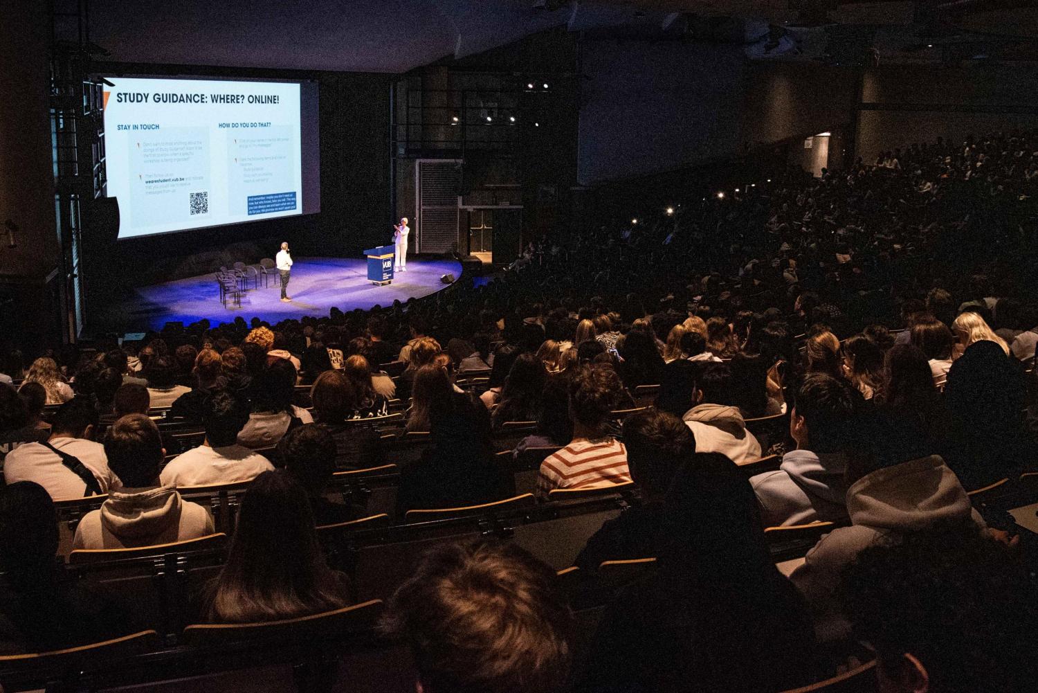 Onthaaldag in auditorium van de VUB