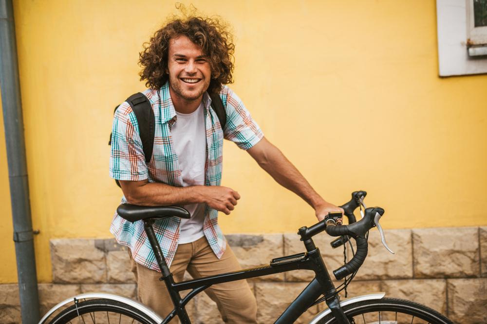 Student op fiets
