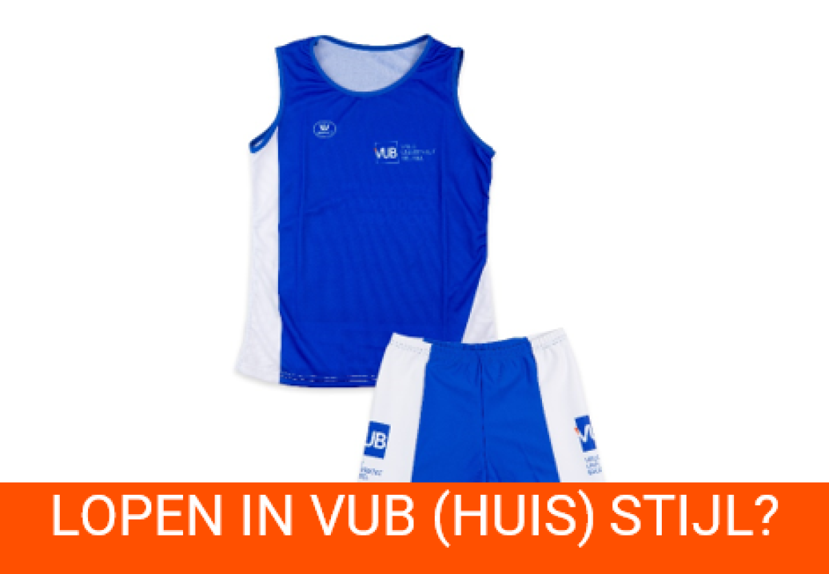 VUB Loopt t-shirt en short in de VUB huisstijl