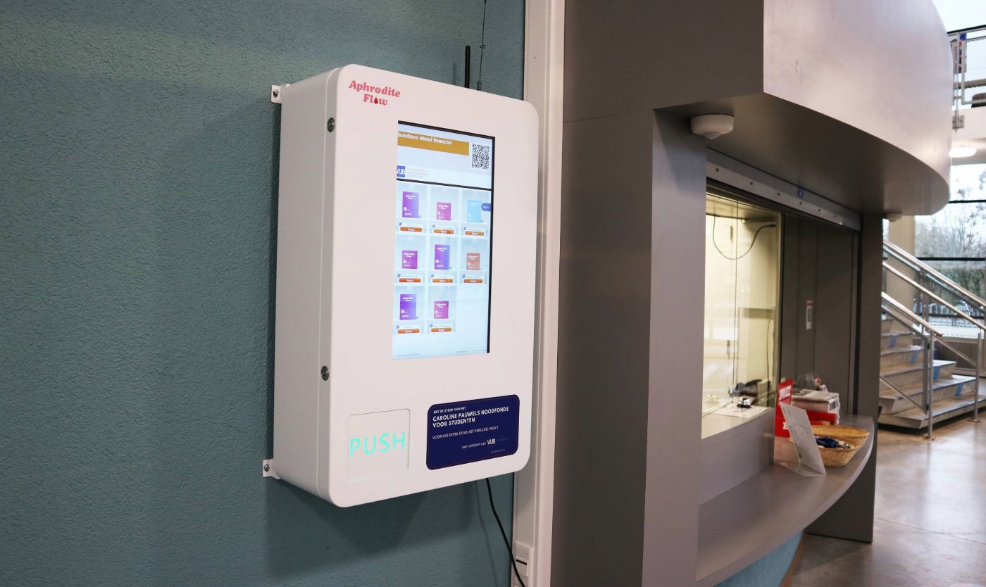 Automaat met gratis menstruatieproducten