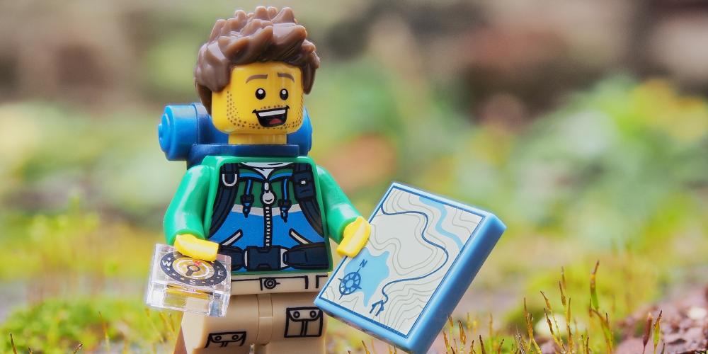 lego hiker with map