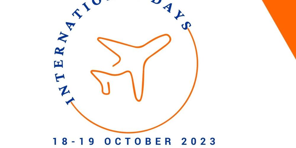 Logo with airplane for International Days