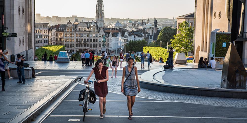 Voetgangers in Brussel 